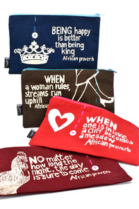 Red When is One is in Love 8" African Proverb Pouch - Valentine's Day Gifts