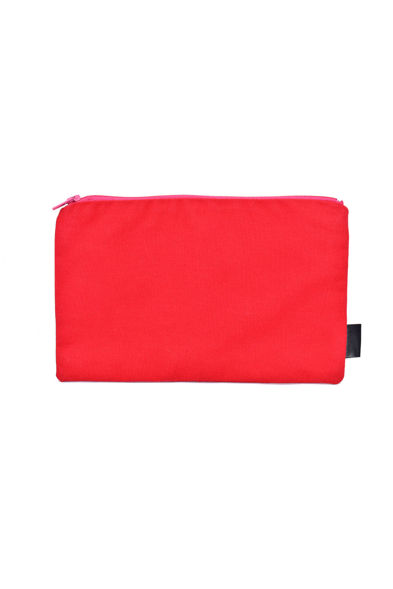 Red <i>When is One is in Love</i> 8" African Proverb Pouch