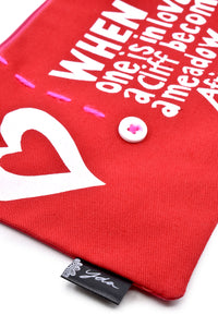 Red When is One is in Love 8" African Proverb Pouch - Valentine's Day Gifts