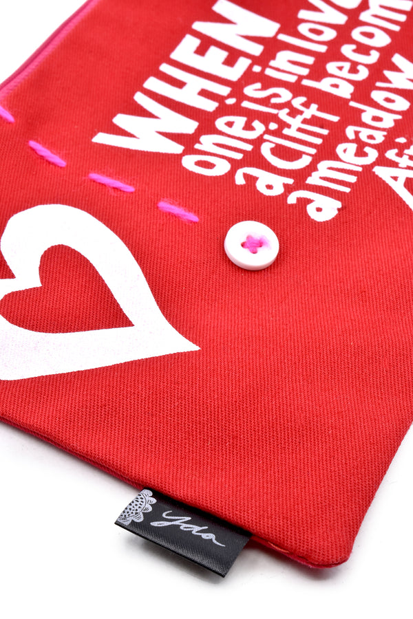 Red When is One is in Love 8" African Proverb Pouch - Valentine's Day Gifts