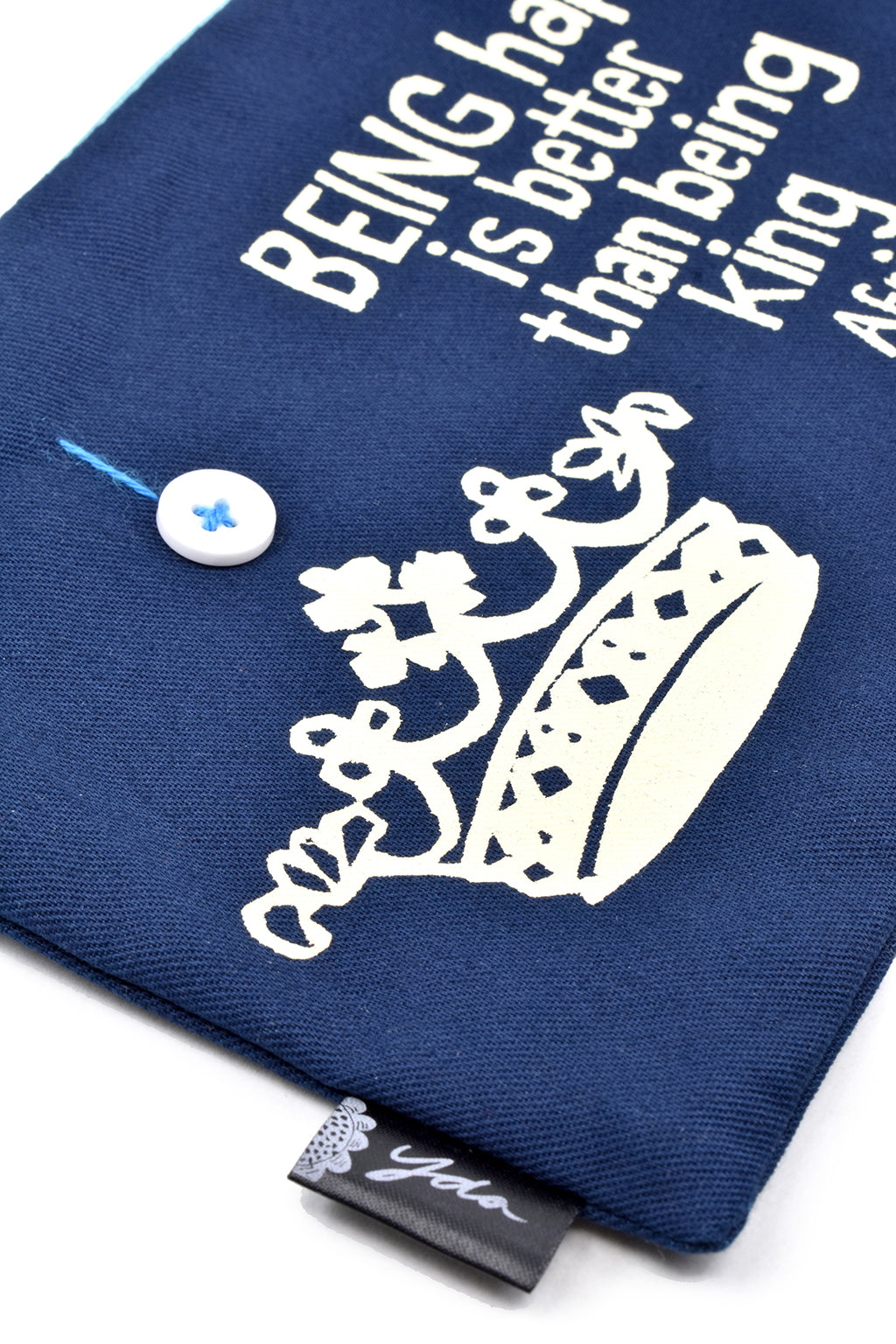 Blue <i>Being Happy is Better</i> 8" African Proverb Pouch