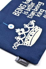 Blue <i>Being Happy is Better</i> 8" African Proverb Pouch