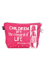 Pink <i>Children are the Reward</i> African Proverb Purse