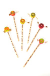 Assorted Sun Design Spin Drum Pencils with Burned Handles