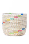 Set of Two Striped White Floral Baskets Default Title