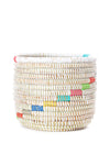 Set of Two Striped White Floral Baskets Default Title
