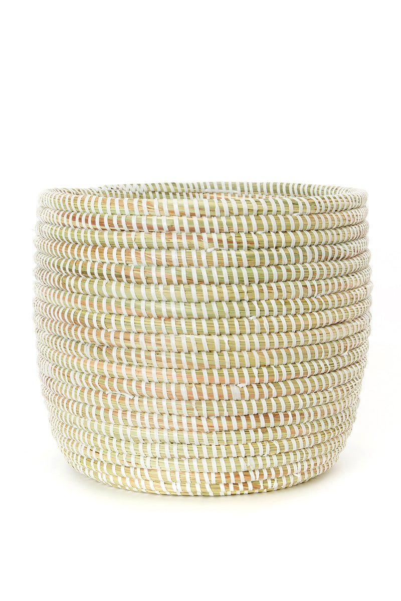 Set of Two Solid White Floral Baskets Default Title