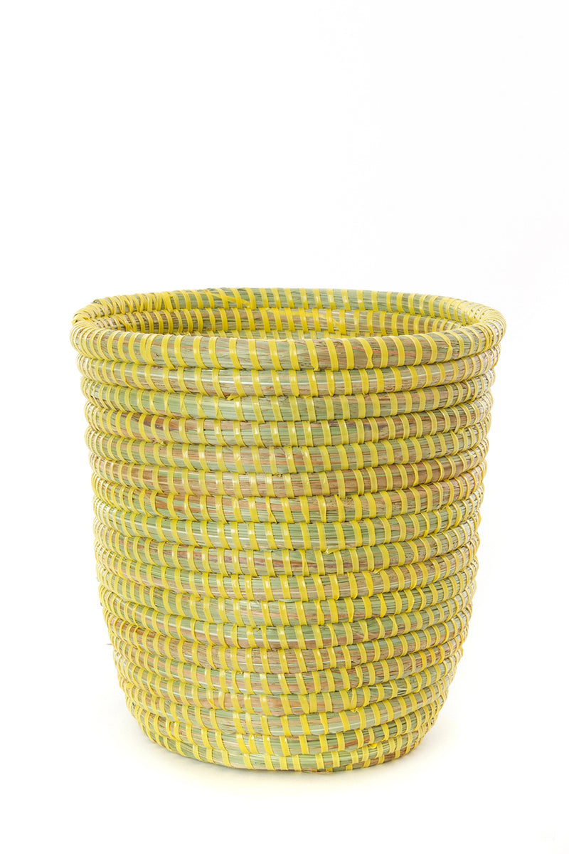 Set of Two Solid Yellow Floral Baskets Default Title