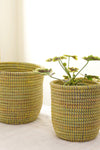 Set of Two Solid Yellow Floral Baskets Default Title