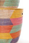 Set of Two Rainbow Herringbone Sahara Hamper Baskets