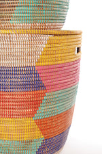 Set of Two Rainbow Herringbone Sahara Hamper Baskets