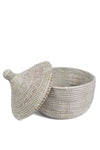 Lidded White Warming Basket Default Title