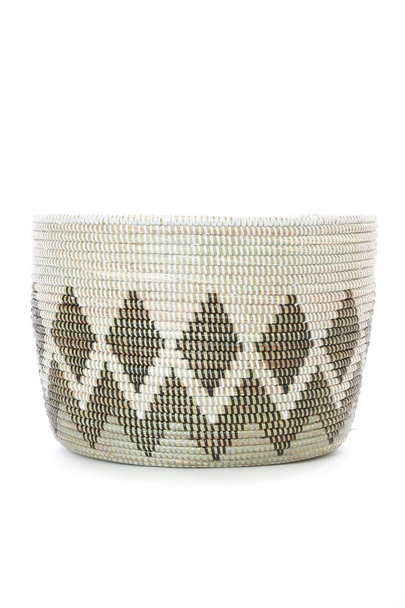 Diamond Design Knitting Basket