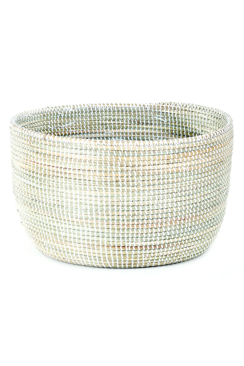 Solid White Knitting Basket