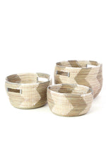 Set of Three Silver and White ZigZag Nesting Baskets Default Title
