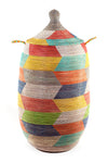 Assorted Oversized Rainbow Herringbone Storage Basket Default Title