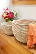 Set of Two White Deep Nesting Baskets Default Title