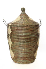 Set of Three Black and Beige Mixed Pattern Hampers Default Title