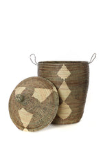 Set of Three Black and Beige Mixed Pattern Hampers Default Title
