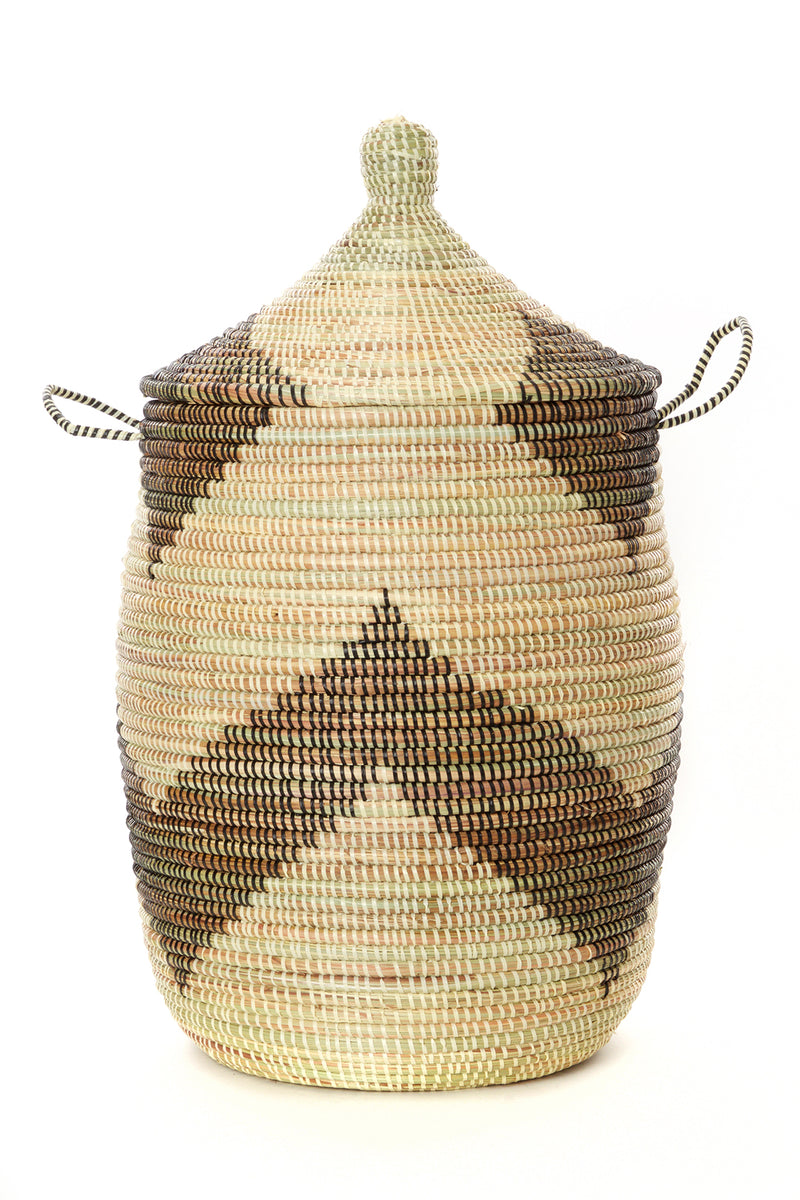 Set of Three Black and Beige Mixed Pattern Hampers Default Title