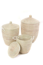 Set of Three Solid White Hampers Default Title