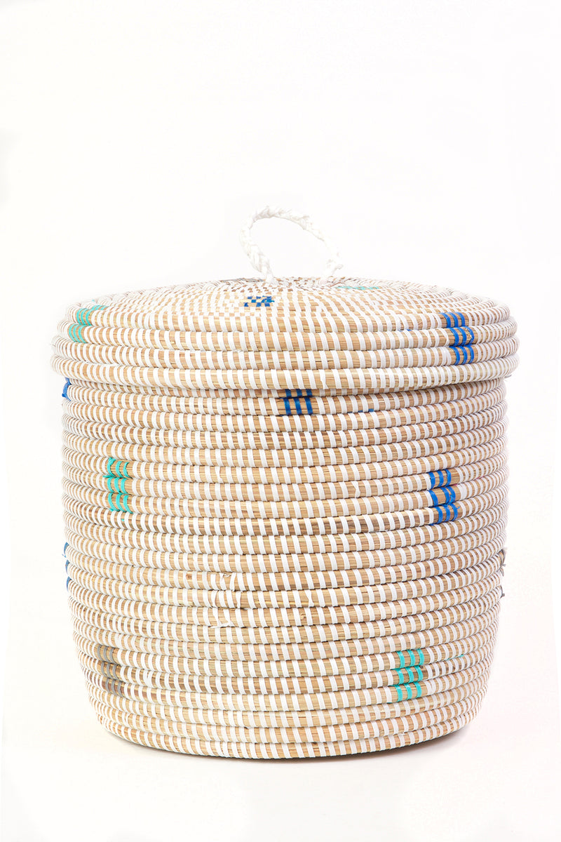 Blue Dots Lidded Storage Basket Default Title