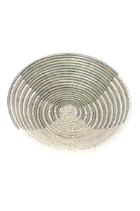 Silver and White Delta Tabletop Basket