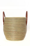 Set/3 Mixed Stripe Baskets with Leather Handles Default Title