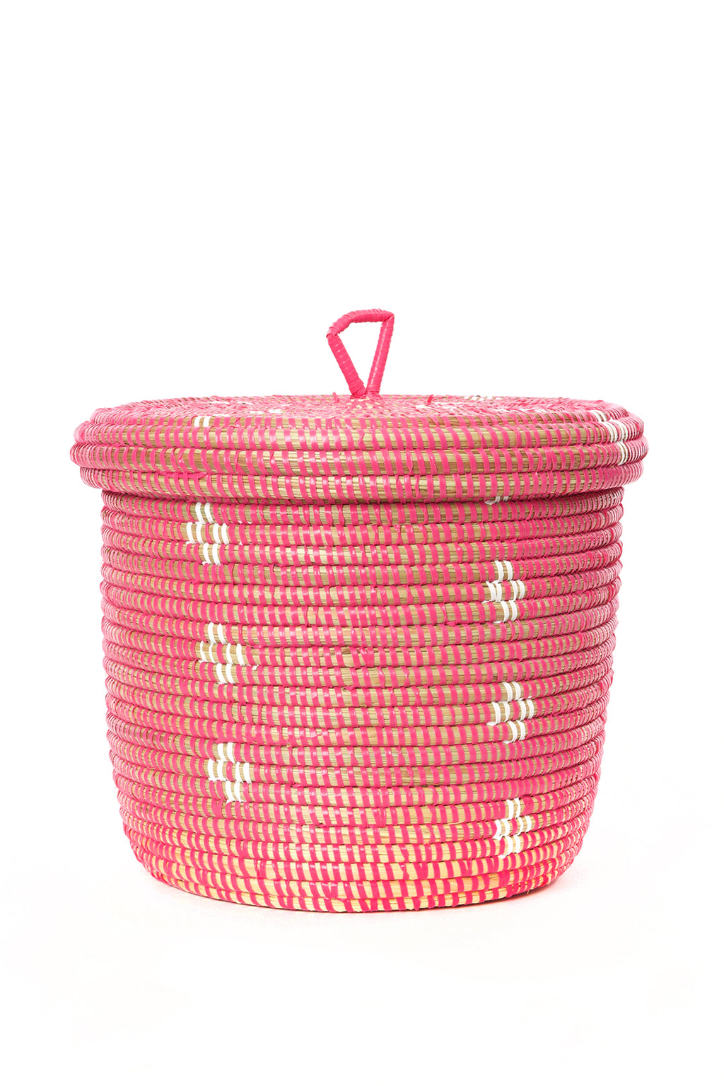 Pink and White Blossom Lidded Storage Basket Default Title