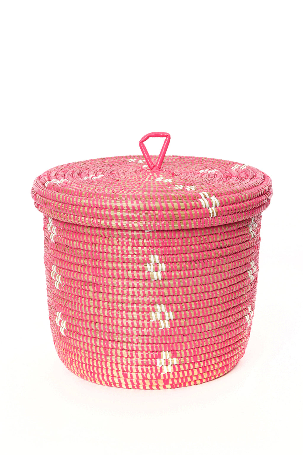 Pink and White Blossom Lidded Storage Basket Default Title