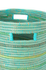 Seaside Stripes Flat Lid Storage Basket