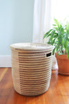 Espresso and Cream Flat Lid Storage Basket