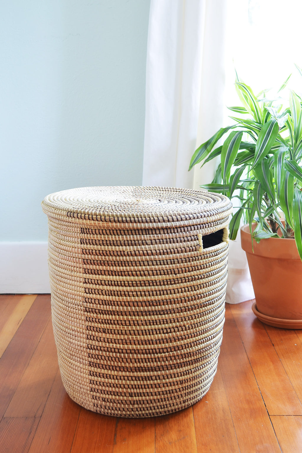 Espresso and Cream Flat Lid Storage Basket