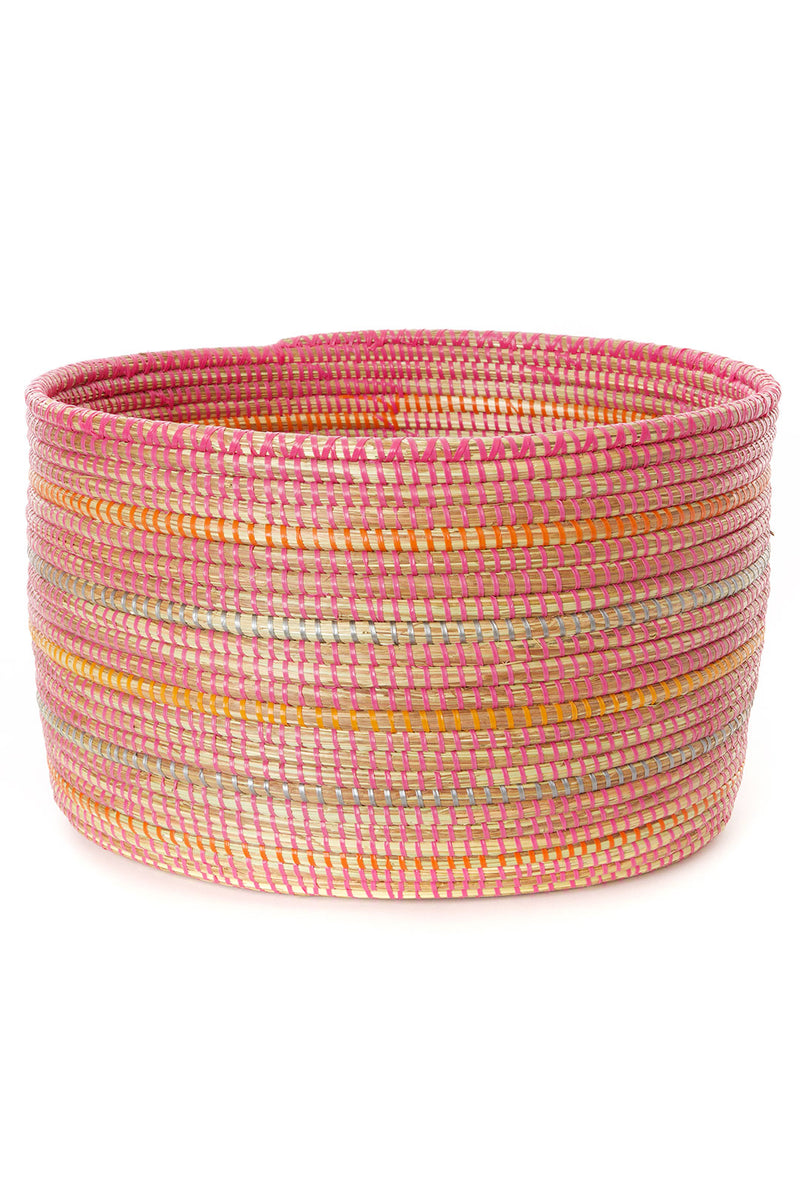 Sunrise Stripe Knitting Basket