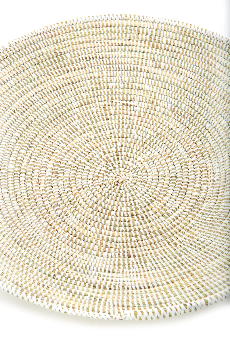 20" Solid White Grain Basket from Senegal Default Title