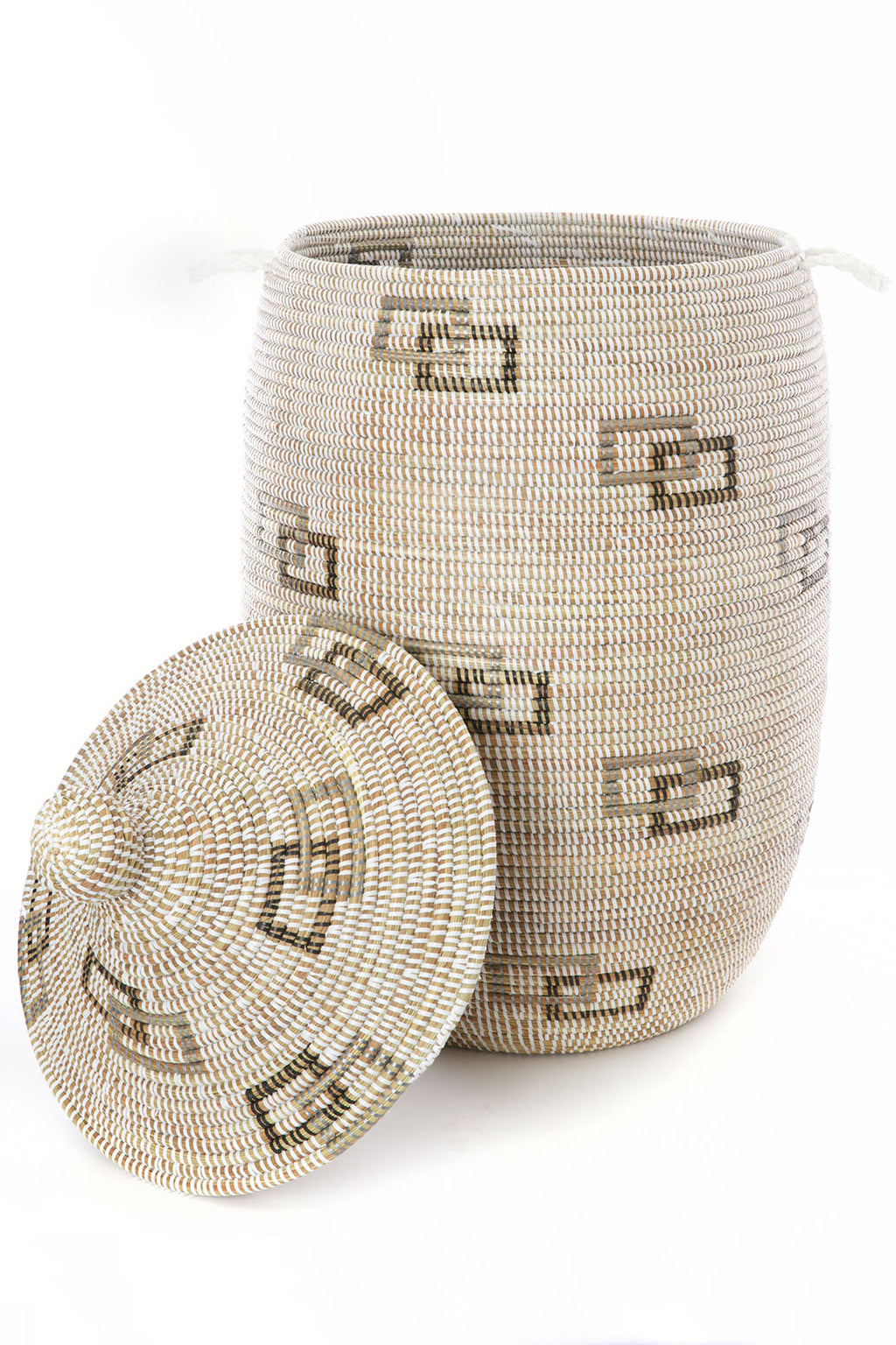 Large White Perfect Match Hamper Basket from Senegal