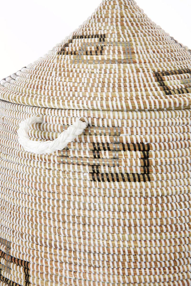 Large White Perfect Match Hamper Basket from Senegal