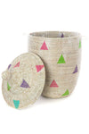 Large White Teranga Triangles Hamper Basket from Senegal