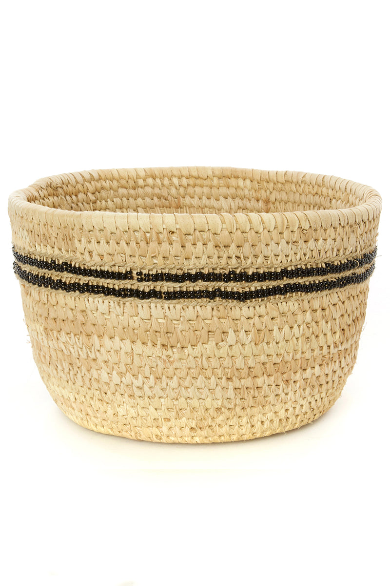 Ngurunit Nomadic Camel Milking Baskets with Black Beaded Stripes