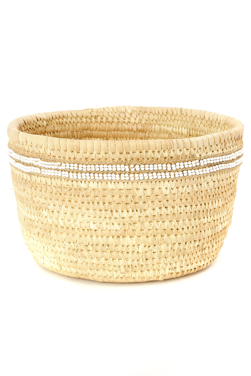 Ngurunit Nomadic Camel Milking Baskets White Beaded Stripes