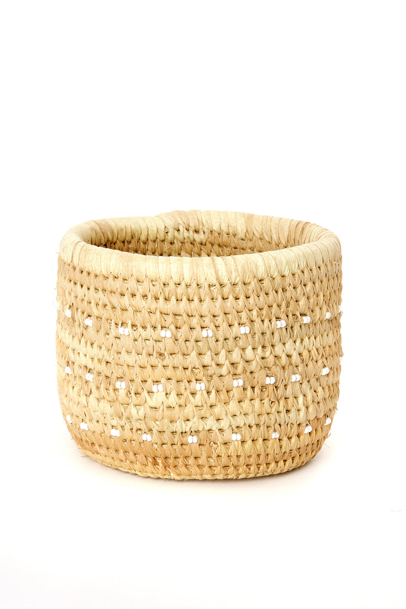 Ngurunit Nomadic Camel Milking Baskets with White Beaded Dots