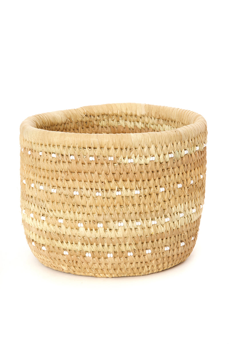 Ngurunit Nomadic Camel Milking Baskets with White Beaded Dots