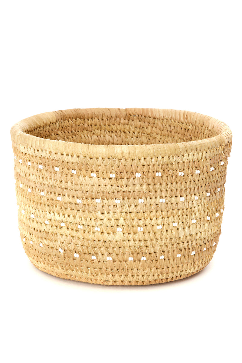 Ngurunit Nomadic Camel Milking Baskets with White Beaded Dots