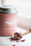 JusTea Little Berry Hibiscus Loose Leaf Tea TEA06  Single Can
