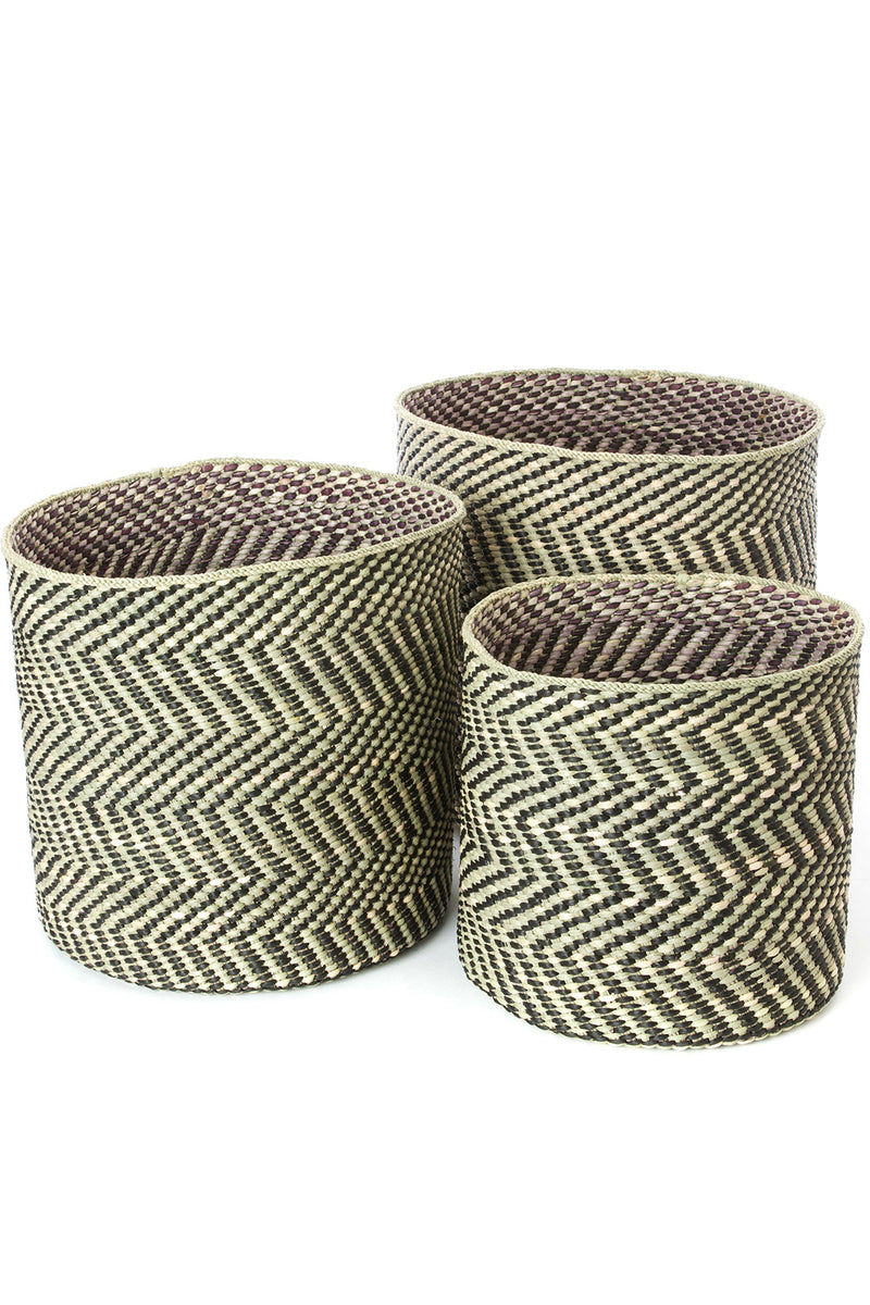 Black & Natural Maila Milulu Reed Baskets