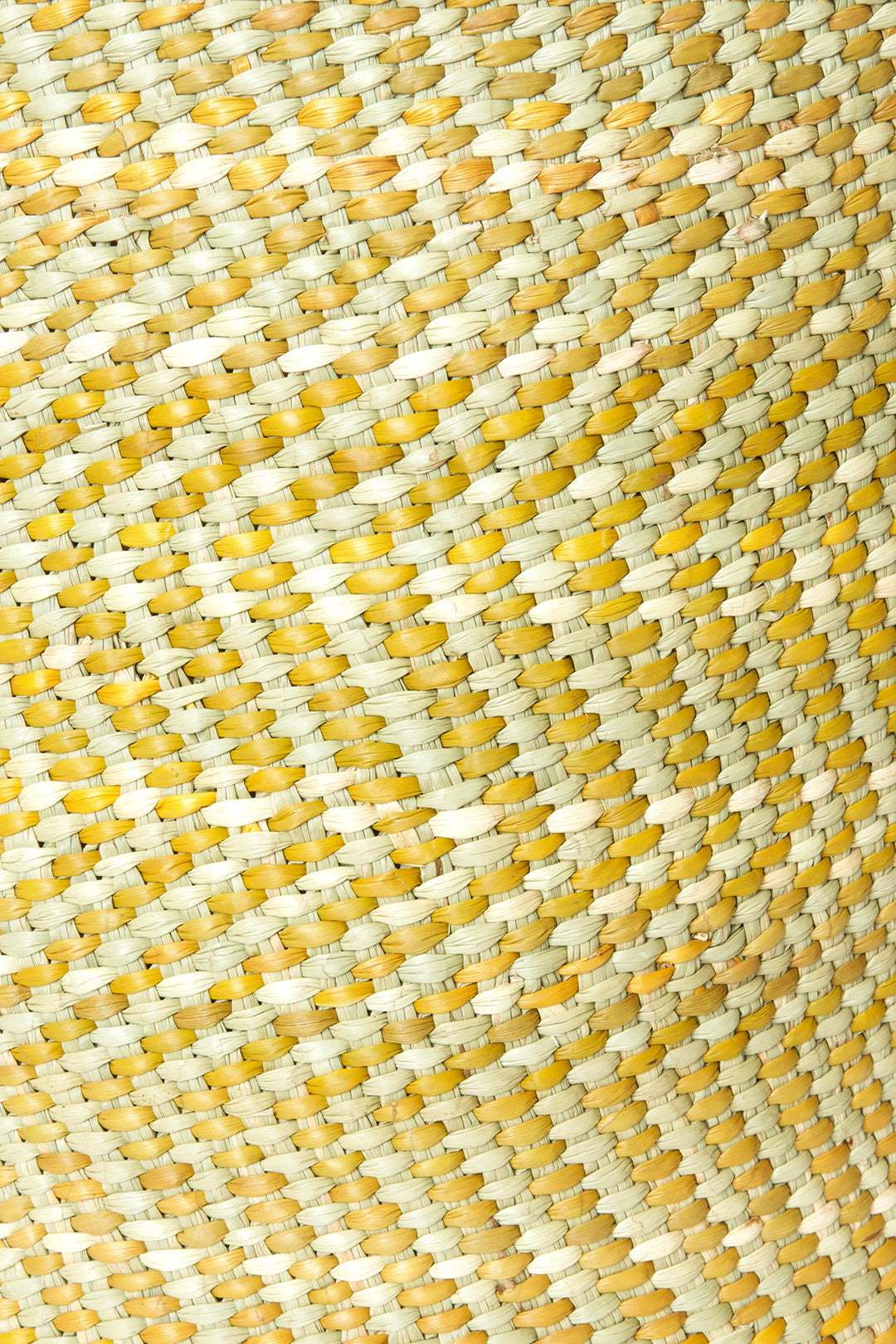 Yellow & Natural Maila Milulu Reed Basket - Medium