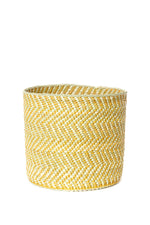 Yellow & Natural Maila Milulu Reed Baskets TZB12A  Small