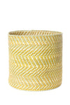 Yellow & Natural Maila Milulu Reed Baskets TZB12B  Medium