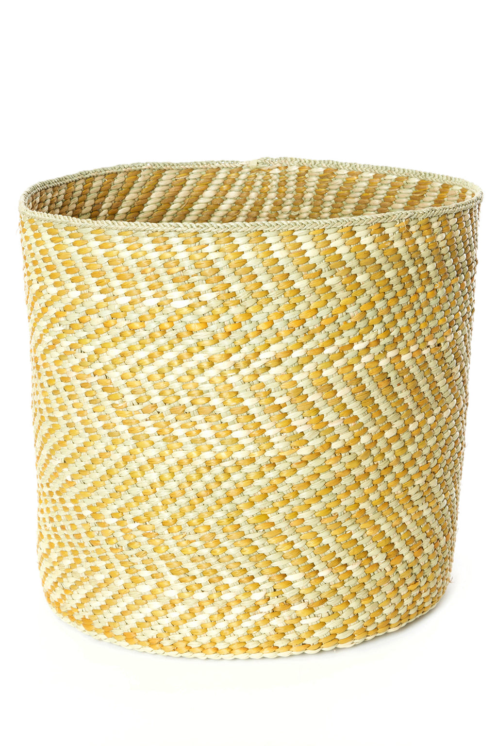 Yellow & Natural Maila Milulu Reed Baskets TZB12C  Large