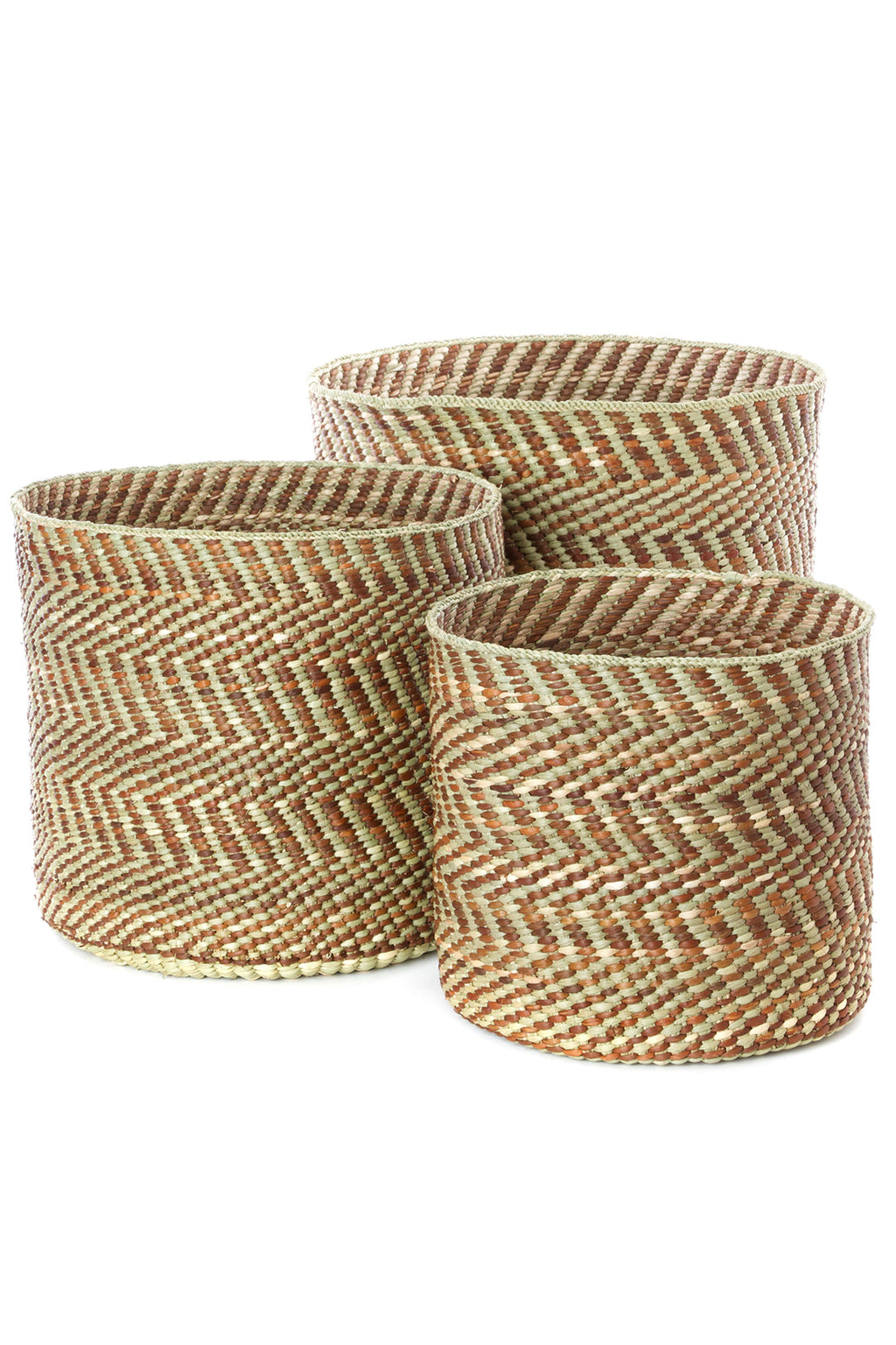 Brown & Natural Maila Milulu Reed Baskets